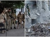 База "вагнерівців" в Попасній до та після удару