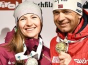 Бьорндален и Домрачева первая с 2004 года замужняя пара, выигравшая медали ЧМ в один день