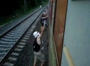 В столице вандалы остановили и разрисовали краской электричку