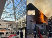 После ракетного удара над Запорожьем стояли клубы черного дыма