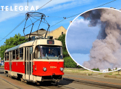 Густой дым заполнил остановку