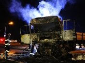 У вантажівки "DAF" загорілася кабіна водія