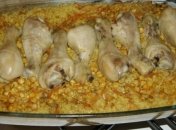 Голени с рисом и кукурузой