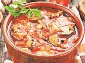 Рецепт дня: постные щи с шампиньонами и фасолью