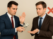 Мужчина занимает деньги другому мужчине