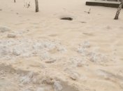 На юге Одесской области выпал желтый снег