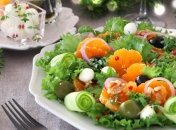 Эффектный и вкусный праздничный салат с мандаринами