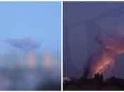 На месте взрывов виднеется густой дым