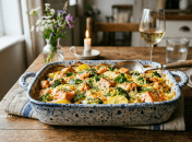 Запеканка с рыбой и брокколи