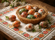 Писанки на столе