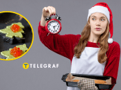 Бутерброди з ікрою та дівчина у фартушку