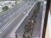 На улицах Донецка - скопление людей с оружием