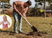 Мужчина копает яму лопатой