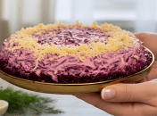 Салат з оселедцем, буряком та яблуком