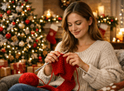 Девушка вяжет