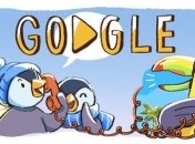 Веселые пингвины: дудл от Google в честь наступающих праздников
