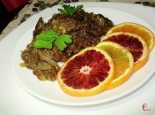 Ніжна куряча печінка в апельсиновому соку