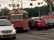 В Киеве произошло два случая столкновения трамваев (Видео)