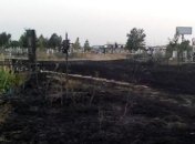 Крупный пожар произошел на кладбище в Одессе