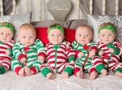 Очаровательные снимки пятерняшек в честь их первого Рождества (Фото)