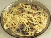 Макароны с грибным соусом