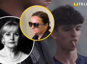 Ирина Фарион, ее дочь и подозреваемый (слева направо)