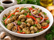 Салат з маринованих печериць