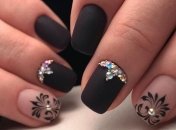 Маникюр 2019: идеи черного матового дизайна (Фото)