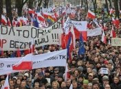 Многотысячная акция протеста в охватила Варшаву