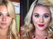 Снимки моделей "Плейбоя" до и после макияжа (Фото)