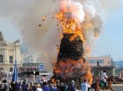 В Цюрихе эпично взорвали голову гигантского снеговика
