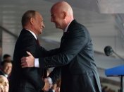 владимир путин и президент ФИФА Джанни Инфантино