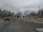 Наслідки обстрілів у місті Бородянка