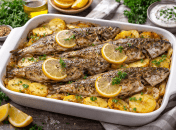 Рыба запеченная под картофельной подушкой