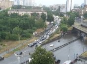 Подтопление возле станции метро "Берестейская"