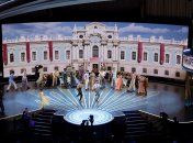 Исполнители выступили на церемонии на фоне Мариинского дворца