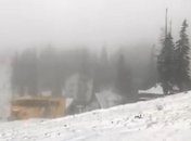 На Карпаты внезапно обрушился снежный шторм (видео)