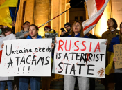 Мітинг проти російських ракетних ударів по цивільним в Україні