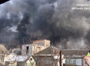 Масштабный пожар после обстрелов