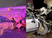 Volkswagen на полном ходу влетел в КАМАЗ под Борисполем