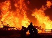 Пожар на месте взрыва