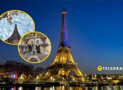 На знак солідарності найвідомішу споруду Франції підсвічували у кольорах українського прапора