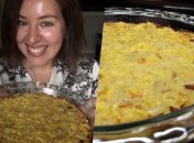 Ароматная запеканка с яблоками и рисом