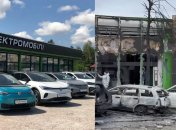 Згорів автосалон у Києві - фото до і після