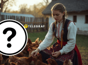 Украинка кормит кур