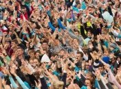 Утром на зарядку вышли 10 тысяч киевлян (Фото)