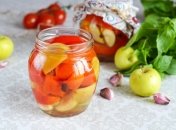 Консервация яблок с перцем