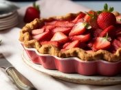 Открытый пирог с творогом и клубникой