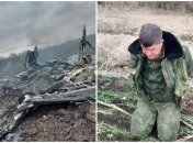 Остатки российского самолета и задержанный пилот