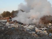 Возле аэропорта "Борисполь" горит свалка